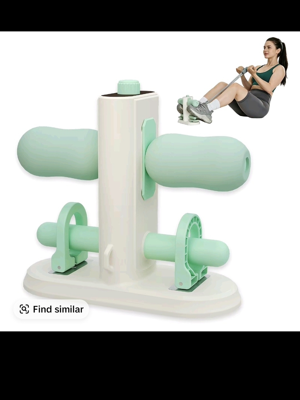 Portable Sit-Up Aid with Mint Green Foam Handles